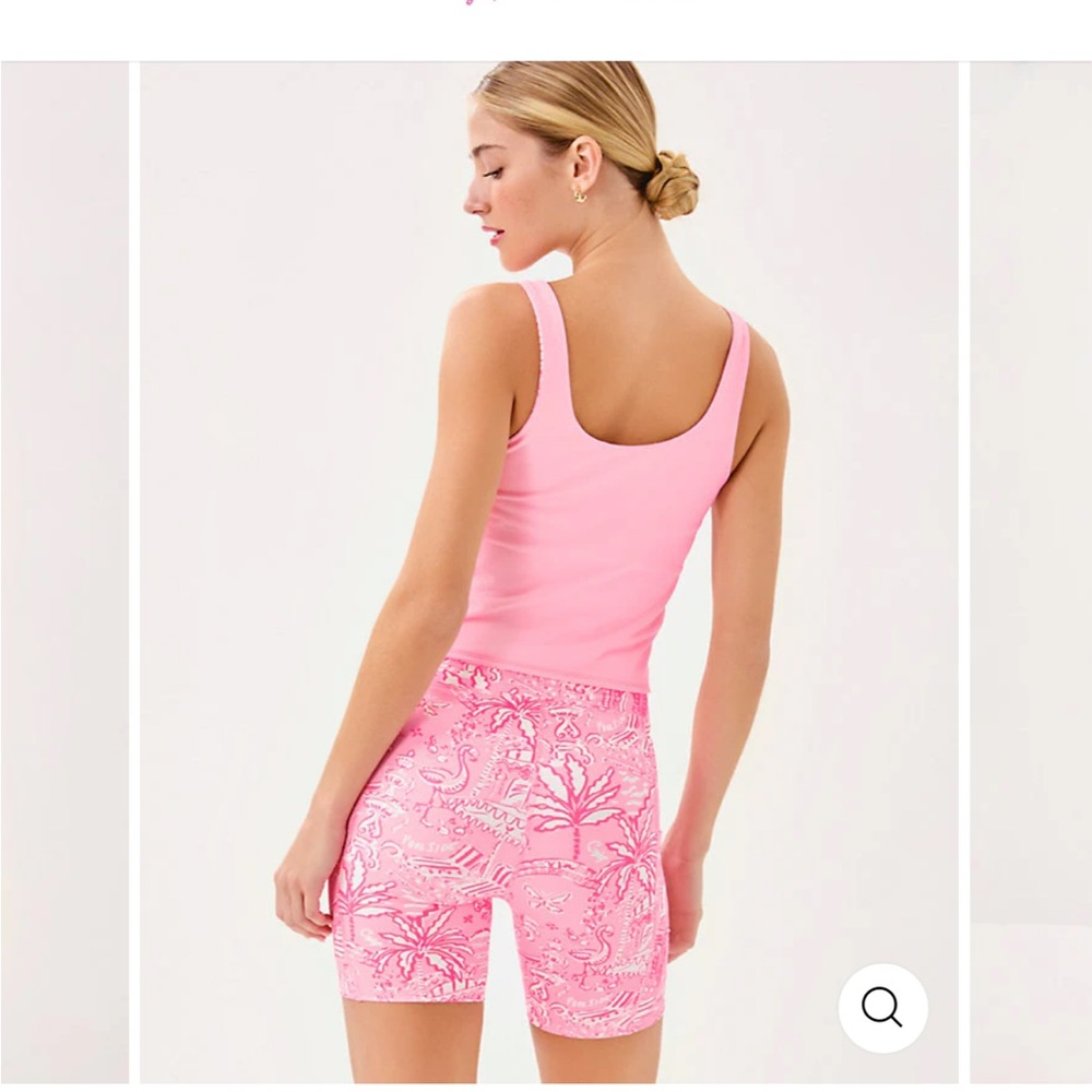 Lilly Pulitzer weekend biker shorts luxletic conch shell pink XL NWT